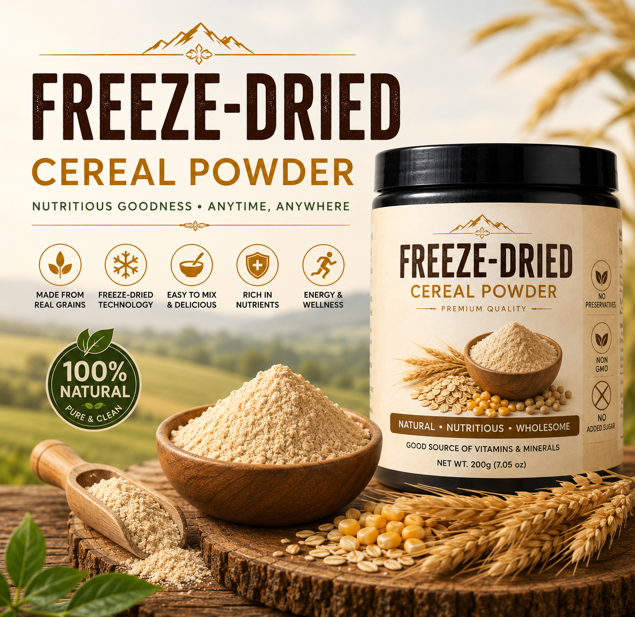 Freeze-Dried Cereal Powder