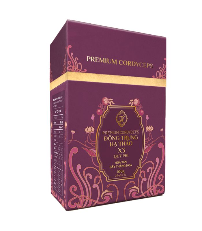 Đông trùng hạ thảo x3 quý phi hòa tan sấy thăng hoa